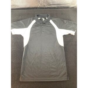 Badger Sport Women's‎ Black White Athletic Polo Shirt Size S Short Sleeve